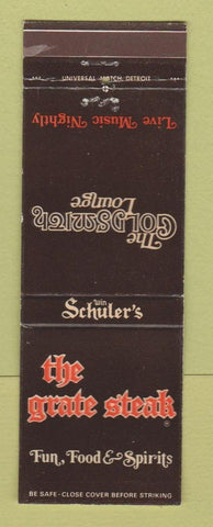 Matchbook Cover Grate Steak Goldsmith Lounge Ann Arbor Marshall Jackson Flint MI