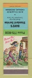 Matchbook Cover - Dave's Standard oil gas Cadillac MI Christmas
