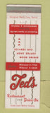 Matchbook Cover - Ted's Restaurant Birmingham Pontiac MI