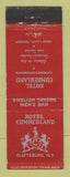 Matchbook Cover - Hotel Cumberland Plattsburg NY WORN