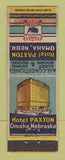 Matchbook Cover - Hotel Paxton Omaha NE STAINED