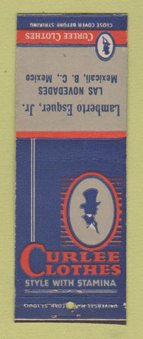 Matchbook Cover Curlee Men's Clothes Mexicali BC Mexico Lamberto Esquer BOBTAIL