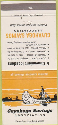 Matchbook Cover - Cuyahoga Savings Bank Cleveland OH 30 Strike