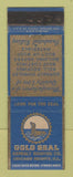 Matchbook Cover - Gold Seal Asphalt Roofing Chicago Heights IL