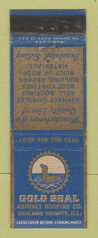 Matchbook Cover - Gold Seal Asphalt Roofing Chicago Heights IL