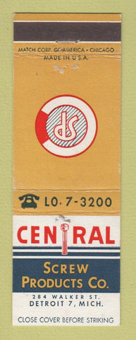 Matchbook Cover - Central Screw Products Detroit MI