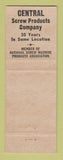 Matchbook Cover - Central Screw Products Detroit MI