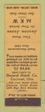 Matchbook Cover - General Match Cincinnati OH