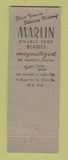 Matchbook Cover - Marlin Razor Blades Firearms Guns New Haven CT DD Bean