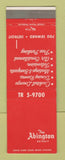 Matchbook Cover - The Abington Detroit MI restaurant