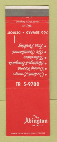 Matchbook Cover - The Abington Detroit MI restaurant