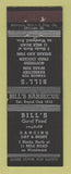 Matchbook Cover - Bill's Restaurant Royal Oak? MI ADVANCE