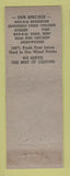 Matchbook Cover - Bill's Restaurant Royal Oak? MI ADVANCE