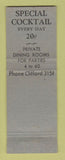 Matchbook Cover - Old Madrid Restaurant Detroit MI