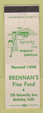 Matchbook Cover - Brennan's Fine Food Berkeley CA