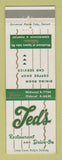 Matchbook Cover - Ted's Restaurant Birmingham Pontiac MI