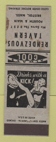 Matchbook Cover - Rendezvous Tavern Bristol MA girlie SAMPLE WORN STAPLES