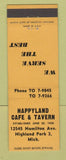 Matchbook Cover - Happyland Cafe Tavern Highland Park MI