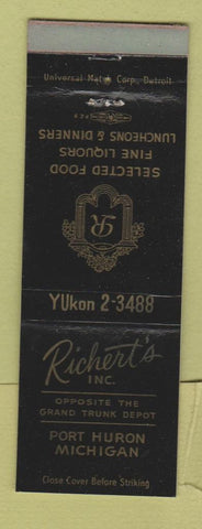 Matchbook Cover - Richert's Restaurant Port Huron MI