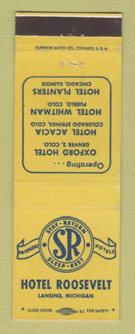 Matchbook Cover - Hotel Roosevelt Lansing MI WEAR