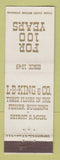 Matchbook Cover - LB King Fisher Building Detroit MI Furniture Decorative