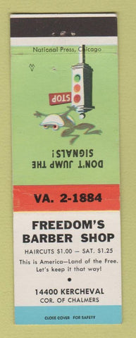 Matchbook Cover - Freedom's Barber Shop Detroit MI