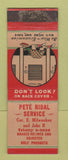 Matchbook Cover - Pete Ridal oil gas Detroit? MI WORN