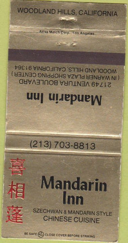 Matchbook Cover - Mandarin Inn Restaurant Woodland Hills CA 30 Strike