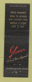 Matchbook Cover - Glover Men's Clothes Jay Detroit MI WEAR