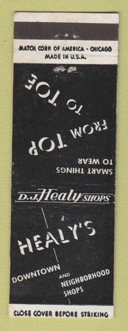 Matchbook Cover - Healy's Clothing Stores Detroit MI