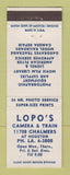 Matchbook Cover - Lopo's Camera Model Train Detroit? MI