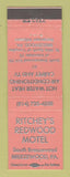 Matchbook Cover - Ritchey's Redwood Motel Breezewood PA