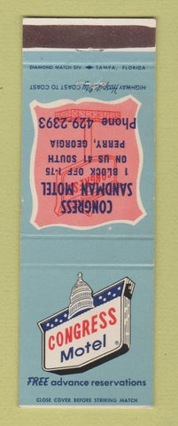 Matchbook Cover - Congress Sandman Motel Perry GA