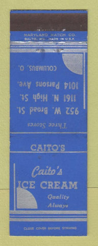 Matchbook Cover - Caito's Ice Cream Columbus OH