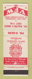 Matchbook Cover - VFW Post Walter Bruce St Clair Shores MI WEAR