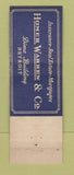 Matchbook Cover - Homer Warren Real Estate Insurance Detroit MI WEAR