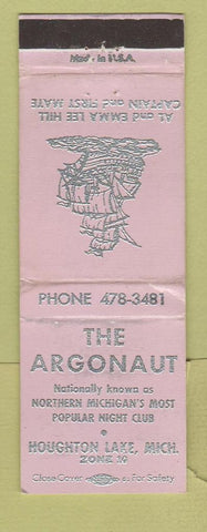 Matchbook Cover - The Argonaut Houghton Lake MI WORN