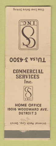 Matchbook Cover - Commercial Services Inc Detroit MI appraisals