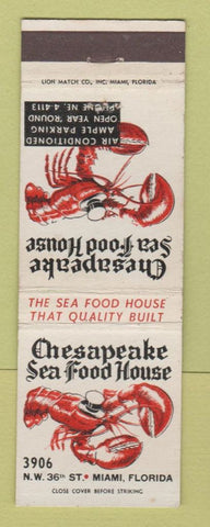 Matchbook Cover - Chesapeake Seafood House Miami FL