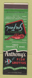 Matchbook Cover - Anthony's Fish Grottos San Diego LA Jolla La Mesa CA