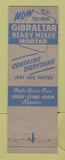 Matchbook Cover - Gibraltar Concrete Powers Lumber Detroit MI