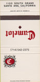 Matchbook Cover - Camelot Restaurant Santa Ana CA 30 Strike