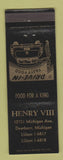 Matchbook Cover - Henry VIII Drive In girlie Dearborn MI WORN