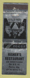 Matchbook Cover - Risher's Restaurant Perry GA WEAR