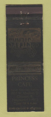 Matchbook Cover - Princess Cafe Chicago IL WORN