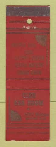 Matchbook Cover - Club Bar Room Detroit? MI WEAR