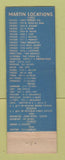 Matchbook Cover - Martin oil gas CHAIN