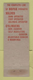 Matchbook Cover - Nopak Air Cylinders Valves Milwaukee WI