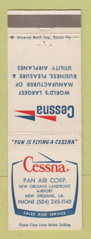Matchbook Cover - Cessna Airplanes Pan Air Corp New Orleans LA