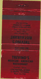 Matchbook Cover - Trevino's Mexican Restaurant El Cerrito Ca Red 30 Strike